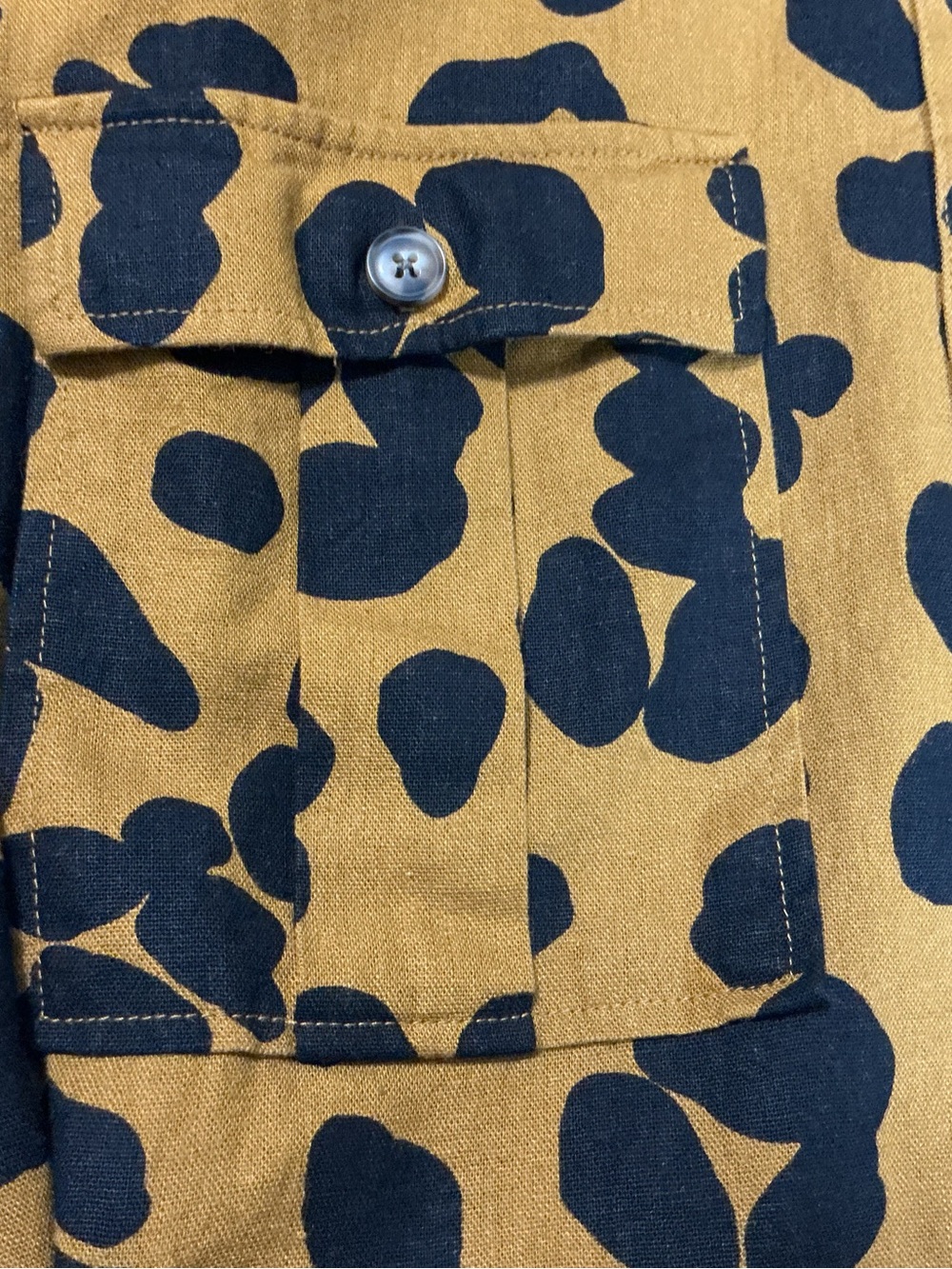 Who What Wear Linen Blend Midi Shirtdress XXL Mustard Tan Leopard Print Belted - Picture 12 of 13